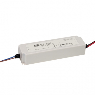 Mean well LPV-100-24 AC-DC Single output LED driver Constant Voltage (CV); Output 24Vdc at 4.2A; cable output. Mean Well LPV-100-24